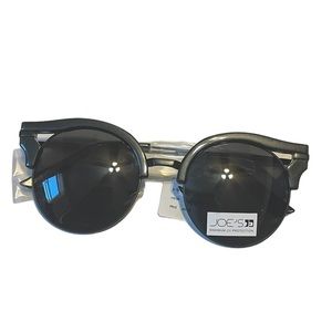 Joes Jeans Round Cat Eye Sunglasses, Black Metallic, NWT, Retail $98